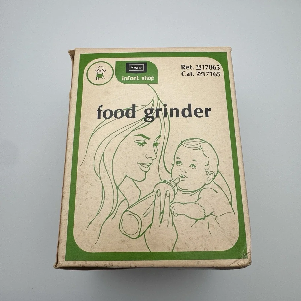 Vtg Sears Baby Fresh Food Mash Grinder Mill Portable Healthy Infant + Manual NEW